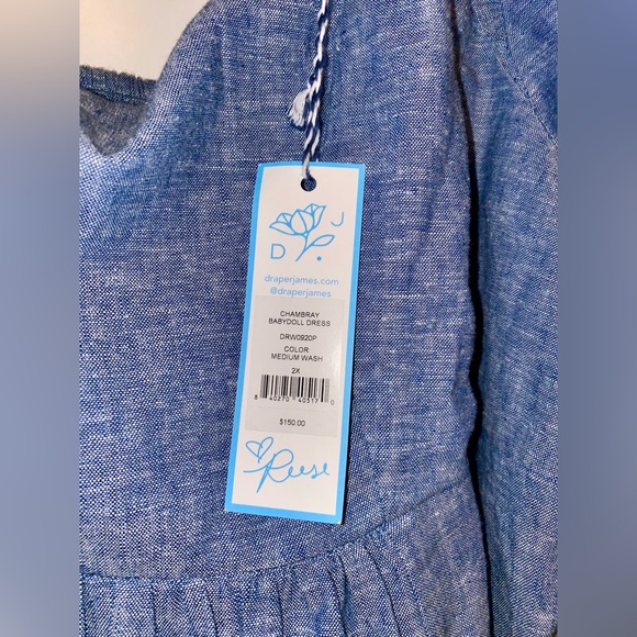 NWT Draper James Chambray Babydoll Dress • Medium Wash Denim • Size 2X - Picture 4 of 4